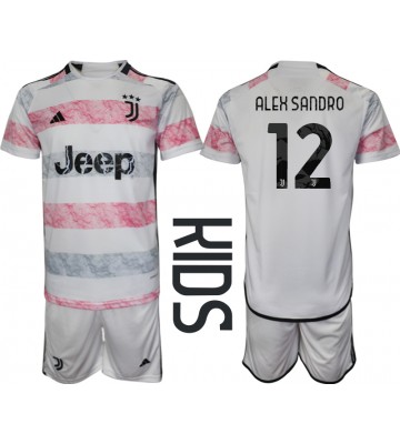 Juventus Alex Sandro #12 Koszulka Wyjazdowych Dziecięca 2023-24 Krótki Rękaw (+ Krótkie spodenki)